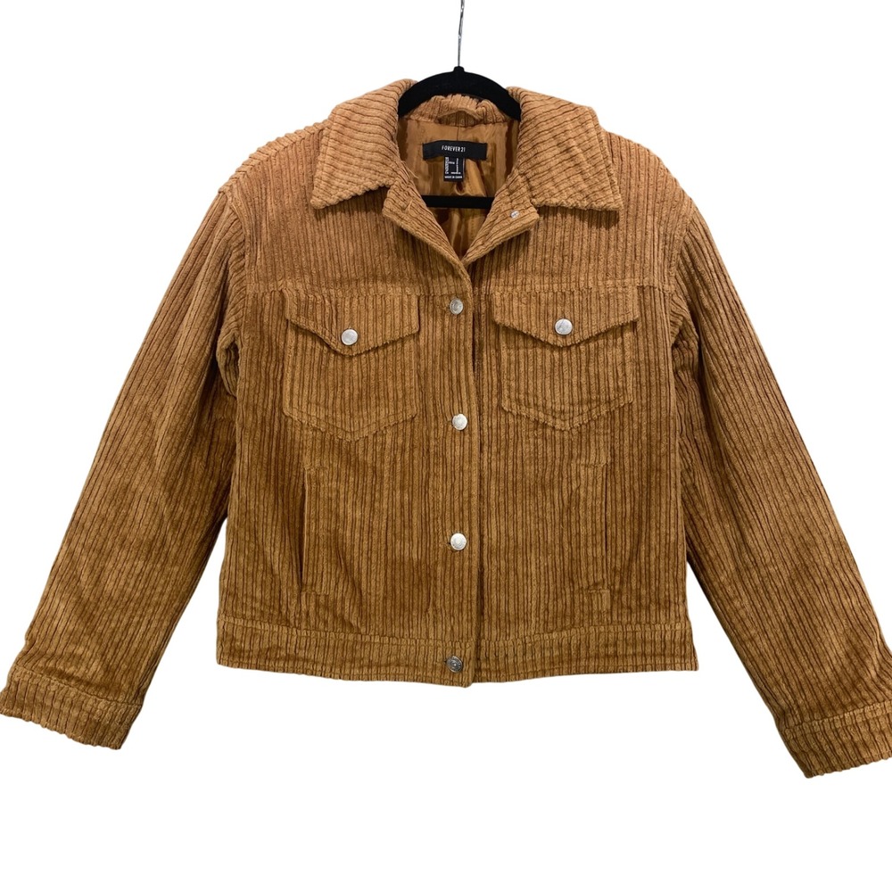Forever 21 Corduroy Jacket Women's Small‎ Brown Western Style Button